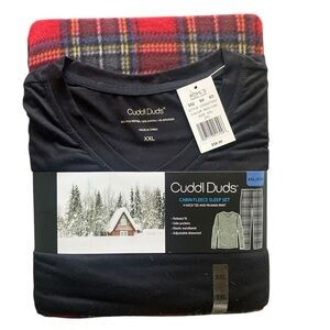 NWT Cuddl Duds Fleece Pajama Set XXL Red Plaid Cozy Cabin Lounge